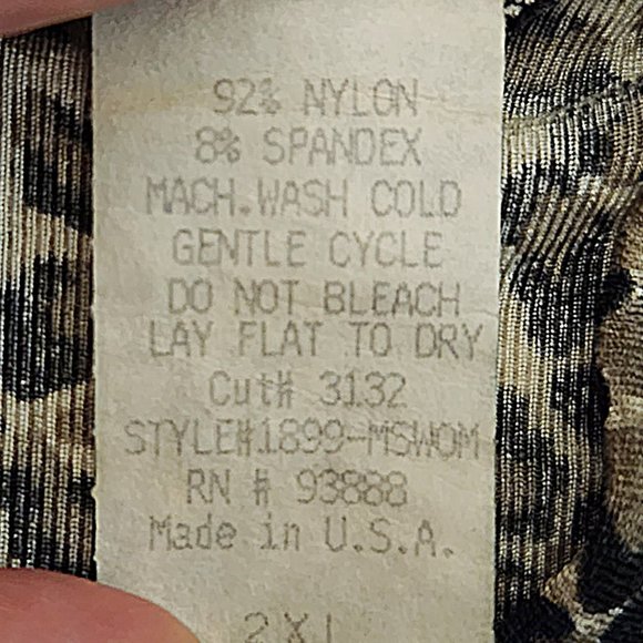 7.	Frazier Lawrence Vintage Leopard Animal Print Short Sleeve Turtle Neck 2XL - Picture 4 of 4